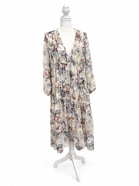 OPT Floral Ruffle Tiered Maxi Dress Size M